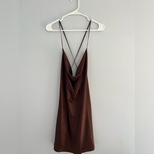 Silk Cowl Neck Dress